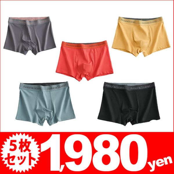 ボクサーパンツ 5枚 セット BOXER PANTS メンズ 下着 アンダーウエア 前閉じ 速乾 ス...