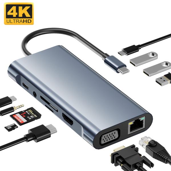 COOPO 11in1 多機能 USB Type-C ハブ 100W PD 対応 USB-Cポート ...