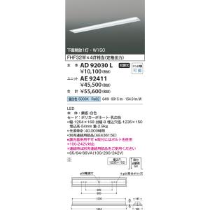 コイズミ照明　AE92411　ベースライト ユニット 非調光 本体別売 LED一体型 昼白色
