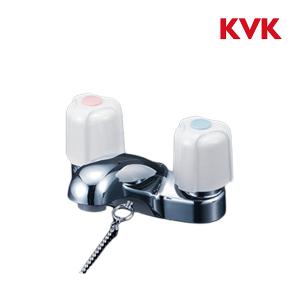 2ハンドル混合栓 KVK KM66G 洗面用2ハンドル混合栓 ゴム栓付 : km66g