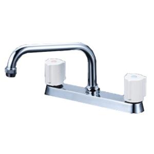 KVK KVK KM8ZGN 流し台用2ハンドル混合栓 （取付ピッチ204mm） 200mm