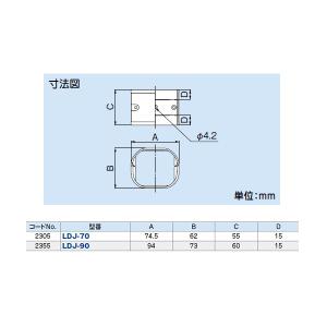 因幡電工 LDJ-70-I 配管化粧カバー(一...の詳細画像1