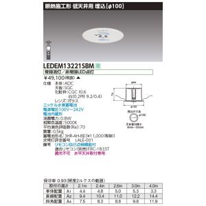 東芝ライテック 東芝ライテック LEDEM09221M 低天井用埋込LED非常灯