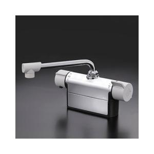 KVK デッキ形サーモスタット式混合栓 190mmパイプ付 MTB200DP1 KVK デッキ形サーモスタット式混合栓(取付ピッチ100mm)(190mmパイプ付