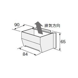 長府製作所 うす型給排気筒 FF-70-082R/FF-70-082RK 壁掛よこ近接 接続