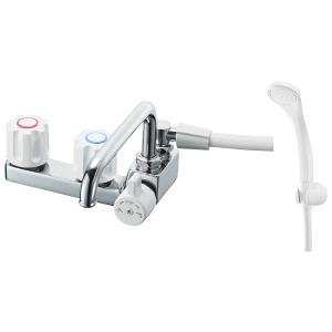 KVK KVK KF207N デッキ型一時止水付2ハンドルシャワー（左側シャワー