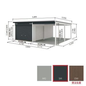 【関東限定】ヨド物置 【VGC-3052H+VKC-2852H】 ラヴィージュlll 背高Hタイプ 一般型 スミ [♪▲]｜coordiroom