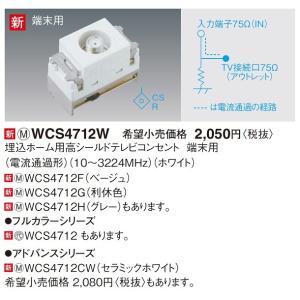 Panasonic（パナソニック） 電設資材 WCS4712W(発注単位：5) 埋込