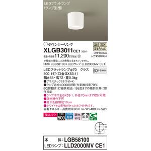 パナソニック　XLGB3011CE1(ランプ別梱)　ダウンシーリング LED(温白色) 天井直付型 ...