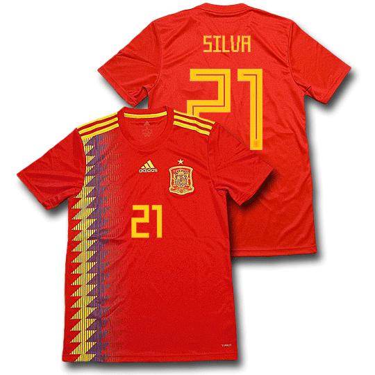 <アディダス>スペイン代表　ホーム　#21・ダビド・シルバ　2018/20　半袖ユニフォーム