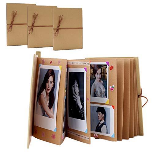 手作りアルバム 3冊セット アコーディオン式 誕生日 アルバム 手作り 台紙 スクラップブック  す...