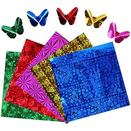 キラキラ 折り紙 50枚 大きいサイズ おりがみ 大きい折り紙 大きい 大判 25cm ホイルカラー