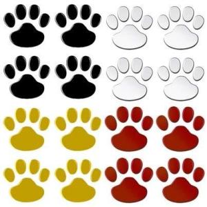 肉球 ステッカー 車 シール 猫 犬 動物 3D 足跡 カーステッカー かわいい 4色 16枚