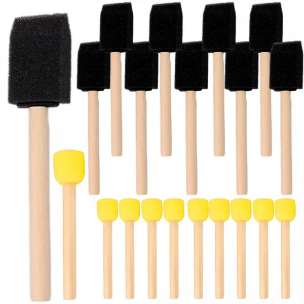 スポンジブラシ ペイントスポンジ 大小セット 20本 画材 ステンシル プラモデル 塗装
