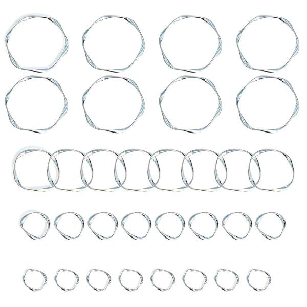 アクセサリーパーツ ゴールド シルバー フープ ひねり メタルパーツ ハンドメイド 4サイズ 32個