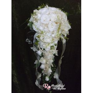 プリザーブドフラワー　花　ギフト　ブライダル　ブーケ　ブライダルブーケ　結婚式　プレゼント　キャスケード　bo-004