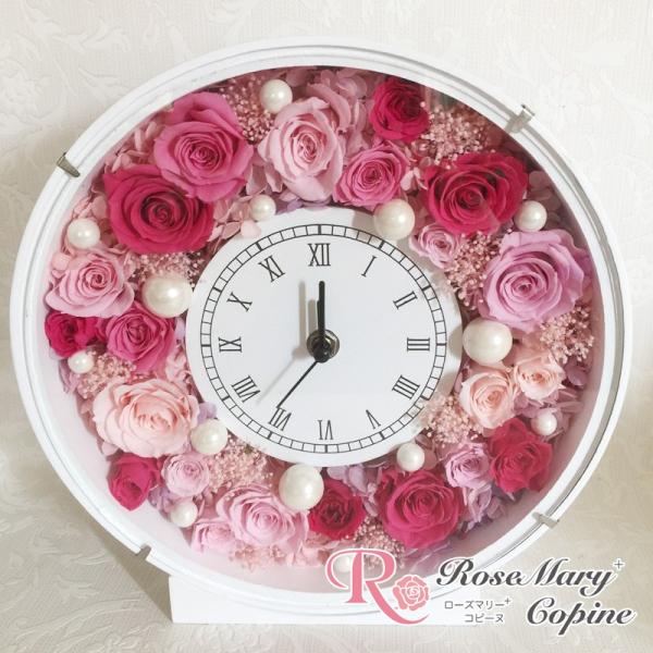 プリザーブドフラワー　花　ギフト　時計　花時計　結婚祝い　還暦祝い　誕生日　お祝い　贈り物　プレゼン...
