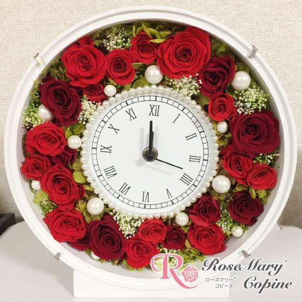プリザーブドフラワー　花　ギフト　時計　花時計　結婚祝い　還暦祝い　誕生日　お祝い　贈り物　プレゼン...