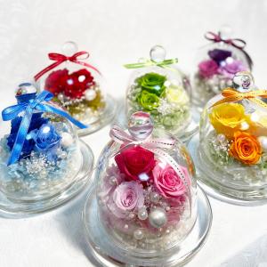 プリザーブドフラワー 花 ギフト ガラスドーム...の詳細画像1