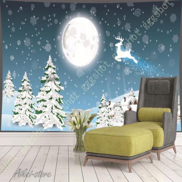 メリークリスマス タペストリー お正月飾り クリスマスツリー スノーフレーク 壁掛けタペストリー 壁...