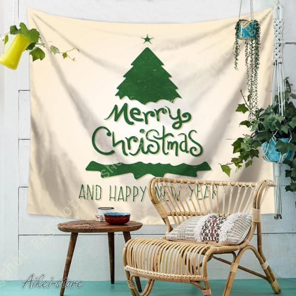 メリークリスマス タペストリー 大判 クリスマスツリー クリスマスソックス 壁掛けタペストリー 壁飾...