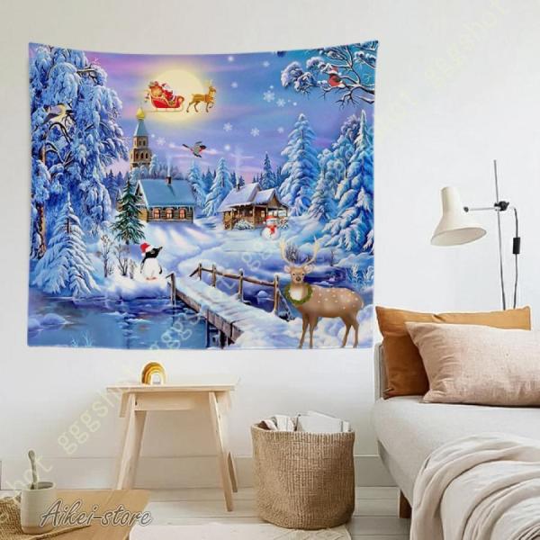 クリスマスタペストリー 壁掛けタペストリー メリークリスマス タペストリー 飾り 壁掛け インテリア...