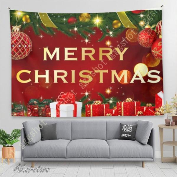メリークリスマス タペストリー おしゃれ壁掛け 装飾布 欧米風 大判 多機能 パーティーグッズ リビ...