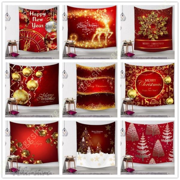メリークリスマス タペストリー 布ポスター 装飾布 欧米風 クリスマスツリー 多機能壁掛け 壁掛け ...