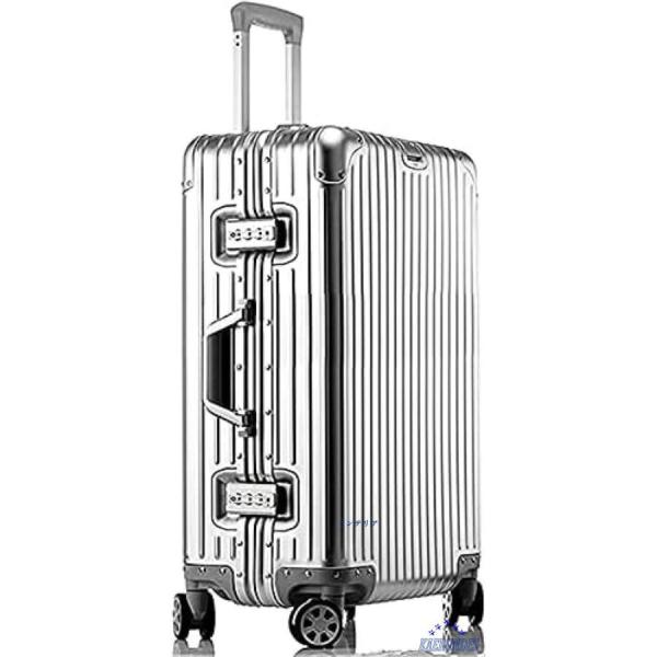 スーツケース オールアルミ合金 Lサイズ/7泊?長期旅行向き/76L/65x45x26cm キャリー...