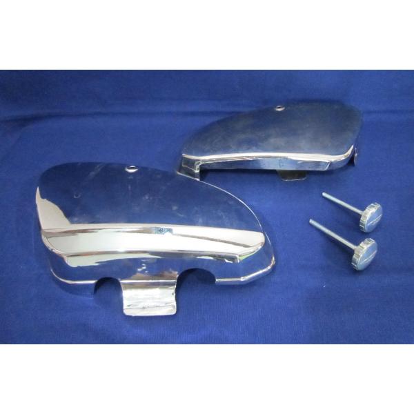 HONDA ホンダ スーパーカブ タンク一体型 C70 C50 用 クロームメッキ スティール製サイ...