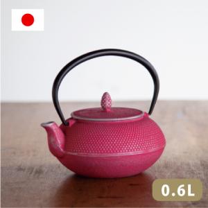 南部鉄器 急須 アラレ 0.6L ピンクシルバー カラーポット 日本製の商品画像