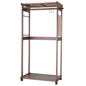 大人気木製 クローゼットハンガー ハンガーラック 幅76 奥行50 高さ160cm