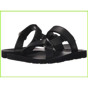 Teva Universal Slide Leather テバ Black Sandals Women 超目玉 レディース