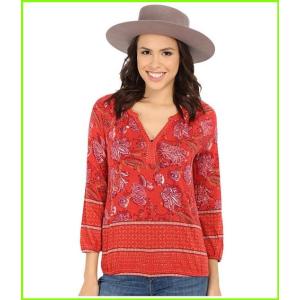 Lucky Brand Watercolor Floral Top ラッキーブランド Women レディース 即日出荷 Red Blouses Multi