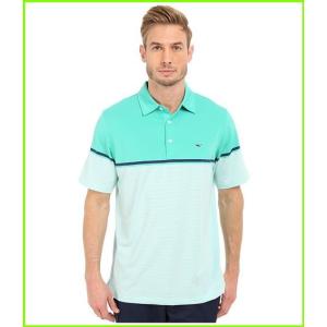 Vineyard Vines Rosehall Stripe Perf Polo 新生活 Aquinnah Men Polos Aqua メンズ