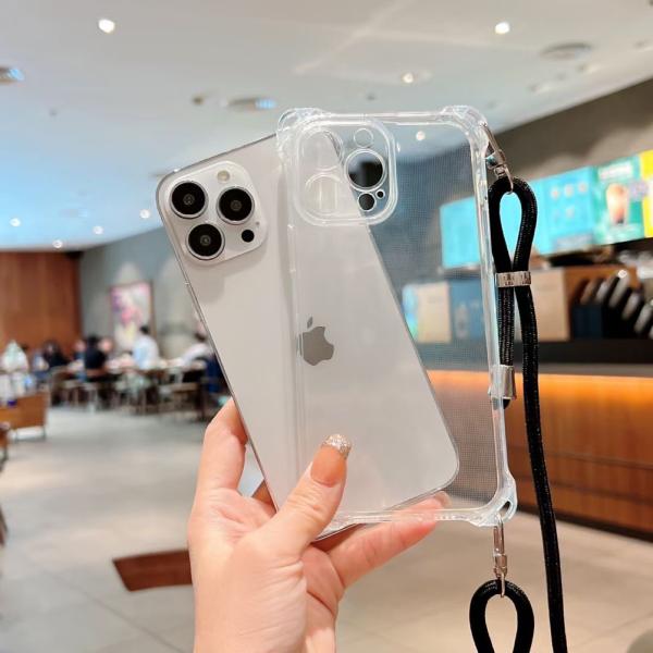 スマホケース スマホショルダーストラップ スマホホルダー クリアケース 韓国 おしゃれ かわいい 透...