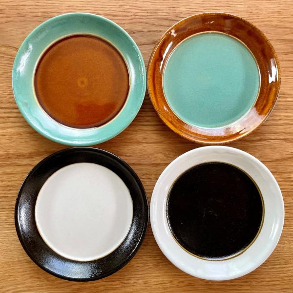 益子焼／2tone／5寸丸皿Φ150／陶器／おしゃれ／可愛い／和食器／道祖土和田窯