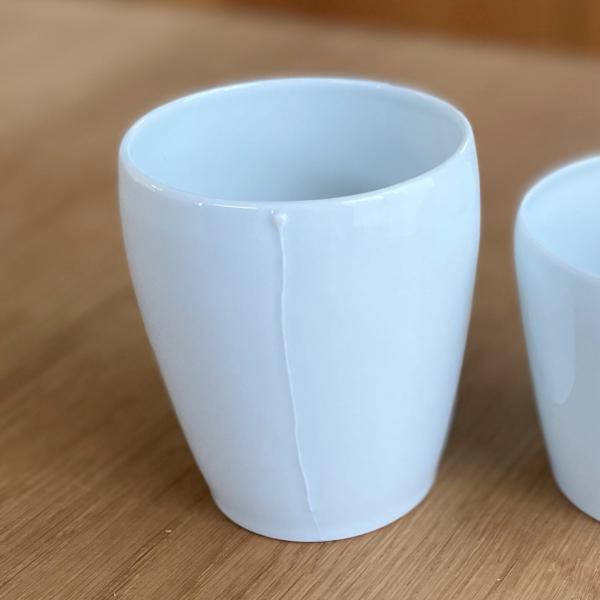 九谷焼 ／ フリーカップ　L　青白ライン ／ 和陶房 おしゃれ かわいい シンプル 和食器 贈り物