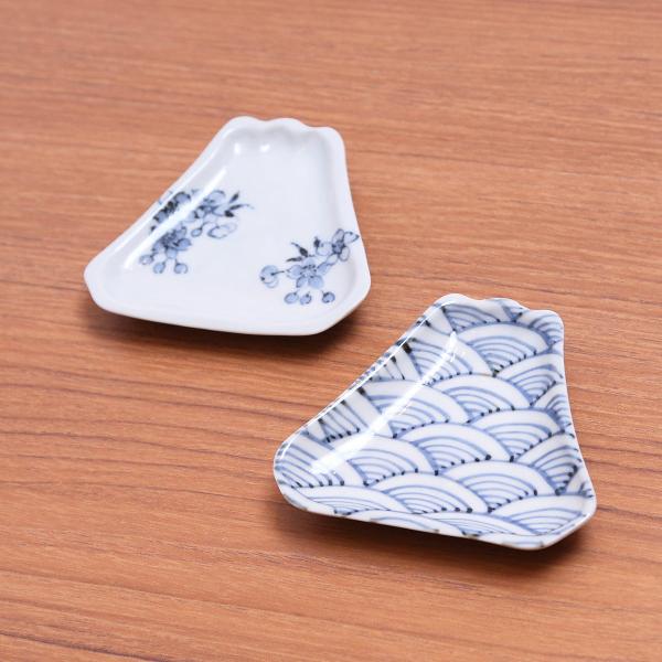 九谷焼 ／ 豆皿 富士山 染付桜 /小皿 豆皿 吉祥紋古典絵変り/ 和陶房 おしゃれ　かわいい　和食...