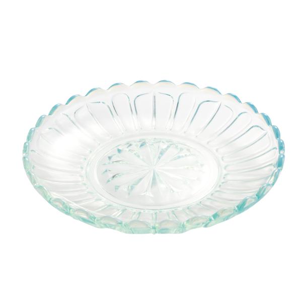 廣田硝子／雪の花シリーズ／デザートトレー／ガラス皿／昭和レトロモダン