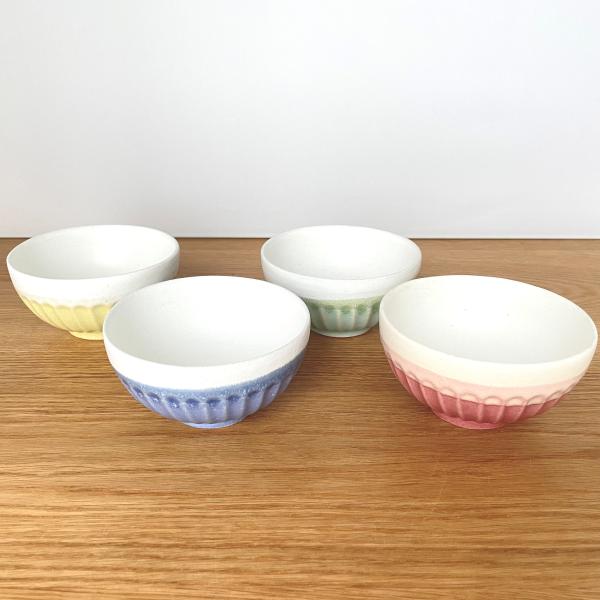 会津本郷焼／色釉／丸飯碗／太しのぎ／おしゃれ／ブランド／樹ノ音工房