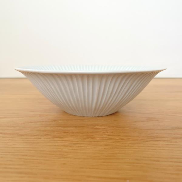 九谷焼 ／ 5号鉢 内外千筋しのぎ 白磁 / 和陶房 シンプル　おしゃれ　和食器