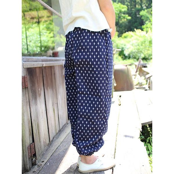 久留米織／ゆったりもんぺ／十字柄