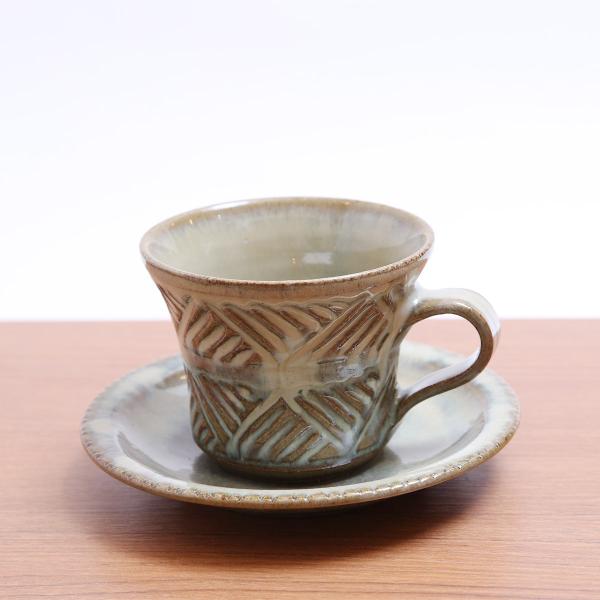 小代焼／コーヒーカップ＆ソーサー 陶器 おしゃれ 可愛い 和食器 ／小代本谷ちひろ窯