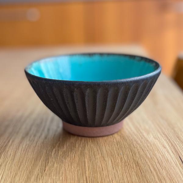 丹波焼／しのぎ飯碗／TB／雅峰窯