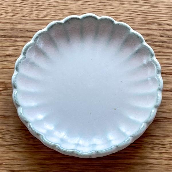 丹波焼／花型小皿／白／雅峰窯