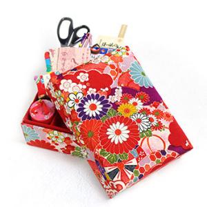 VA001]京都老舗みすや忠兵衛 友禅染お裁縫箱（大） 赤友禅[RPT