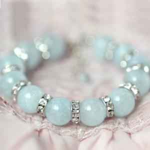 ブリリアントアクアマリン　パワーストーン　レディースブレスレット　/アクアマリン　天然石　送料無料