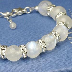 ブリリアントムーンストーン　パワーストーン　レディースブレスレット　/ムーンストーン　天然石　送料無...