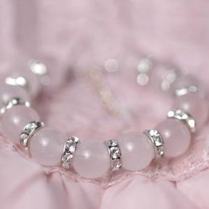 ブリリアントローズクォーツ　パワーストーン　レディースブレスレット　/ローズクォーツ　天然石　送料無...